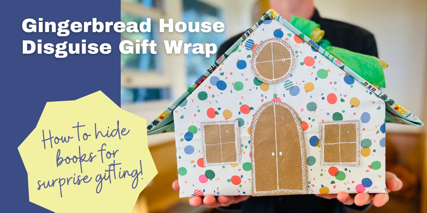 Gingerbread House Disguise Gift Wrap - How to hide books for surprise gifting