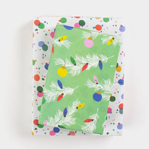 Boughs/ Twinkle - Double-sided Eco Wrapping Paper for Christmas & Holiday
