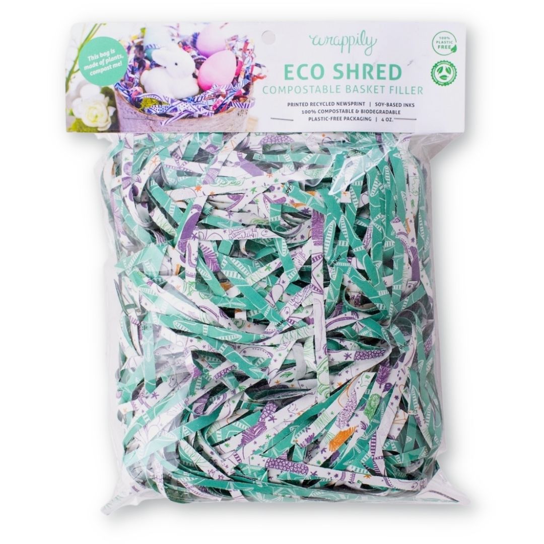 Eco Shred Basket Filler - Teal Stars