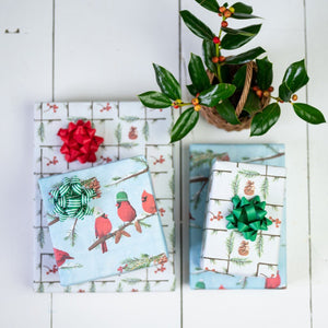 Winter Cardinals Double-sided Eco Wrapping Paper for Holiday
