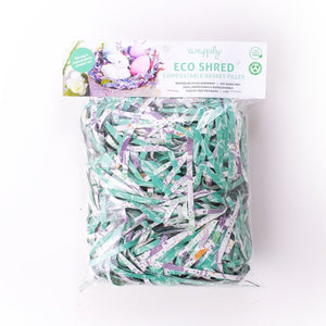 Eco Shred Basket Filler - Teal Stars