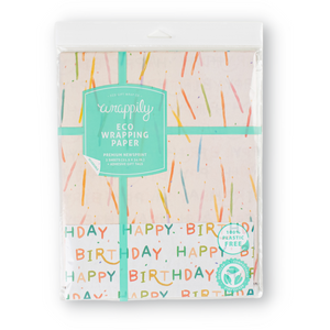 Candles/Happy Birthday - Double-sided Eco Wrapping Paper for Everyday Gifting