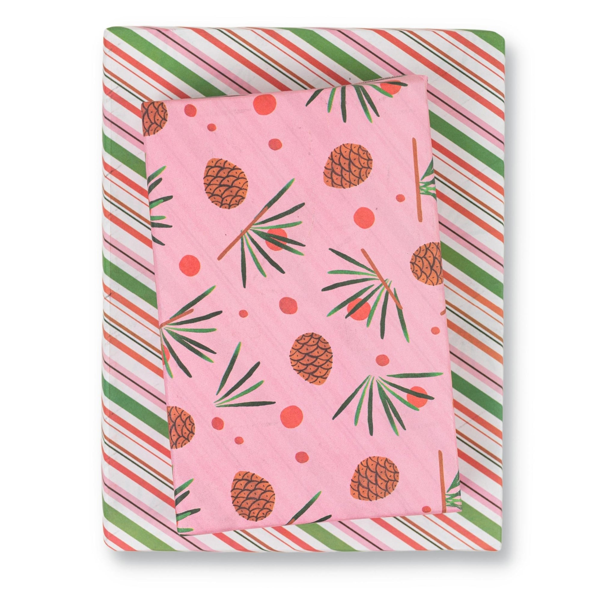 Pink Pinecone/ Candy Cane Stripe