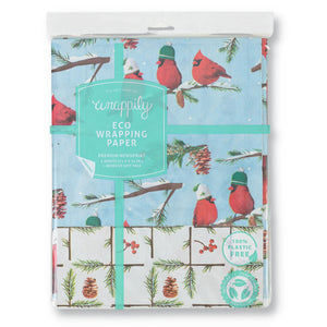 Winter Cardinals Double-sided Eco Wrapping Paper for Holiday