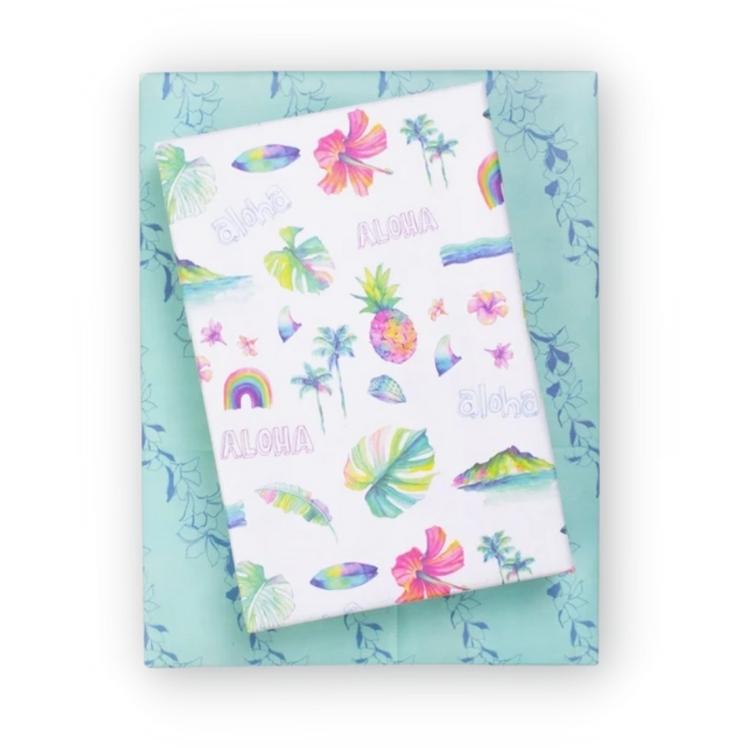 ALOHA Fun/ Stringing Lei - Double-sided Eco Wrapping Paper for Everyday Gifting