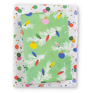 Boughs/ Twinkle - Double-sided Eco Wrapping Paper for Christmas & Holiday