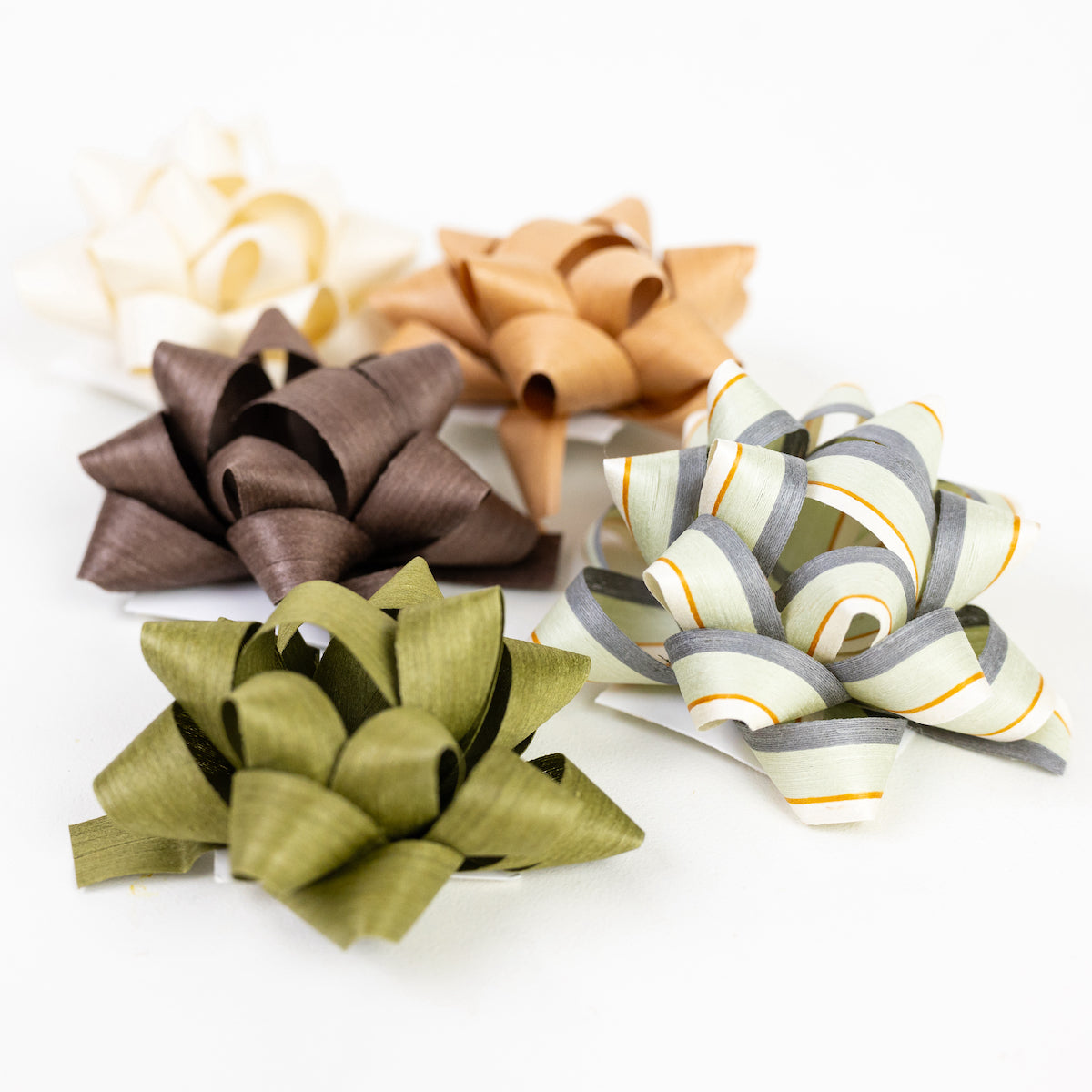 Neutrals Mix - Natural Cotton Gift Bows, Pack of 5