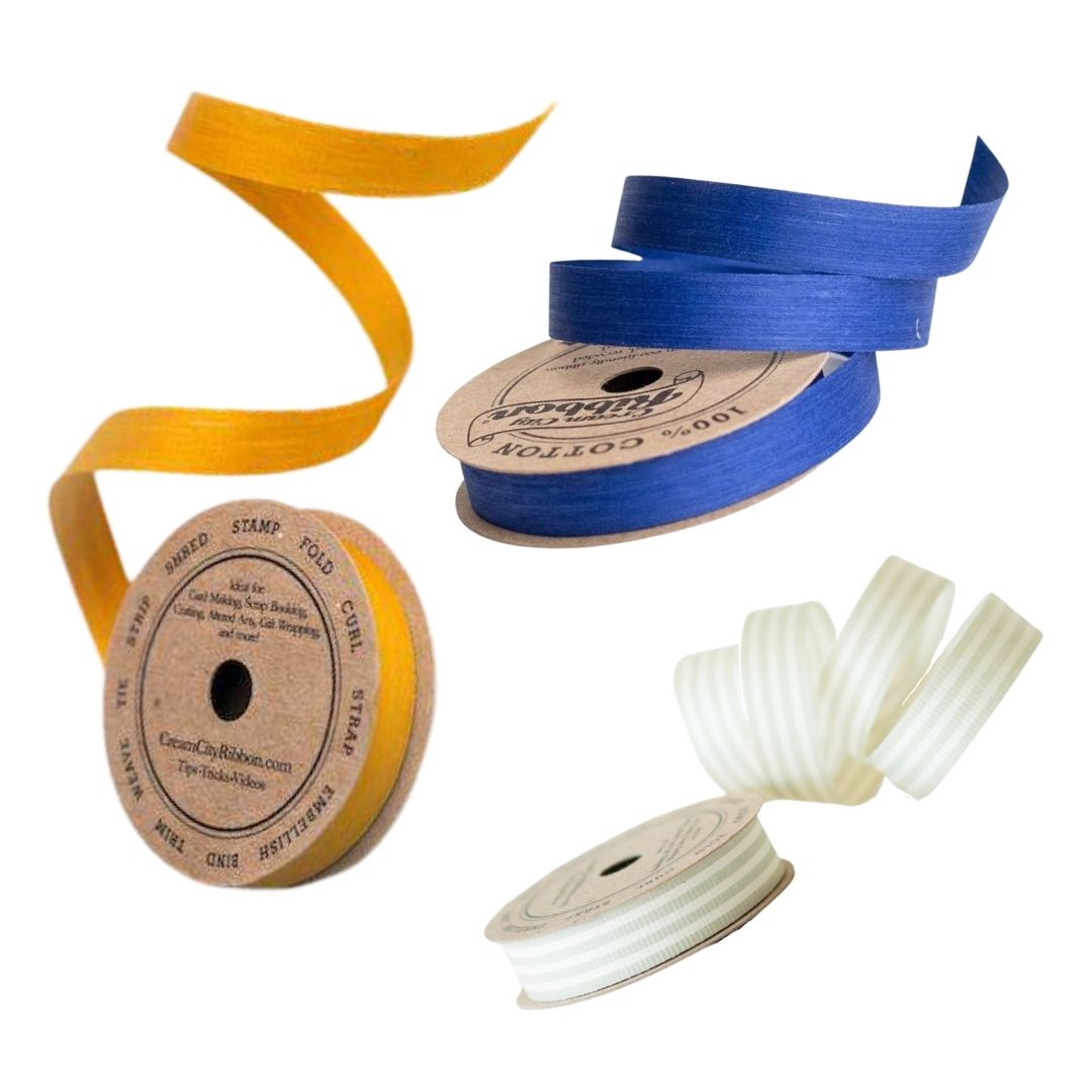 Starry Night Natural Cotton Curling Ribbon Bundle,  3 Spools