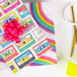 Mix Tape/Go Bows Party Wrapping Paper