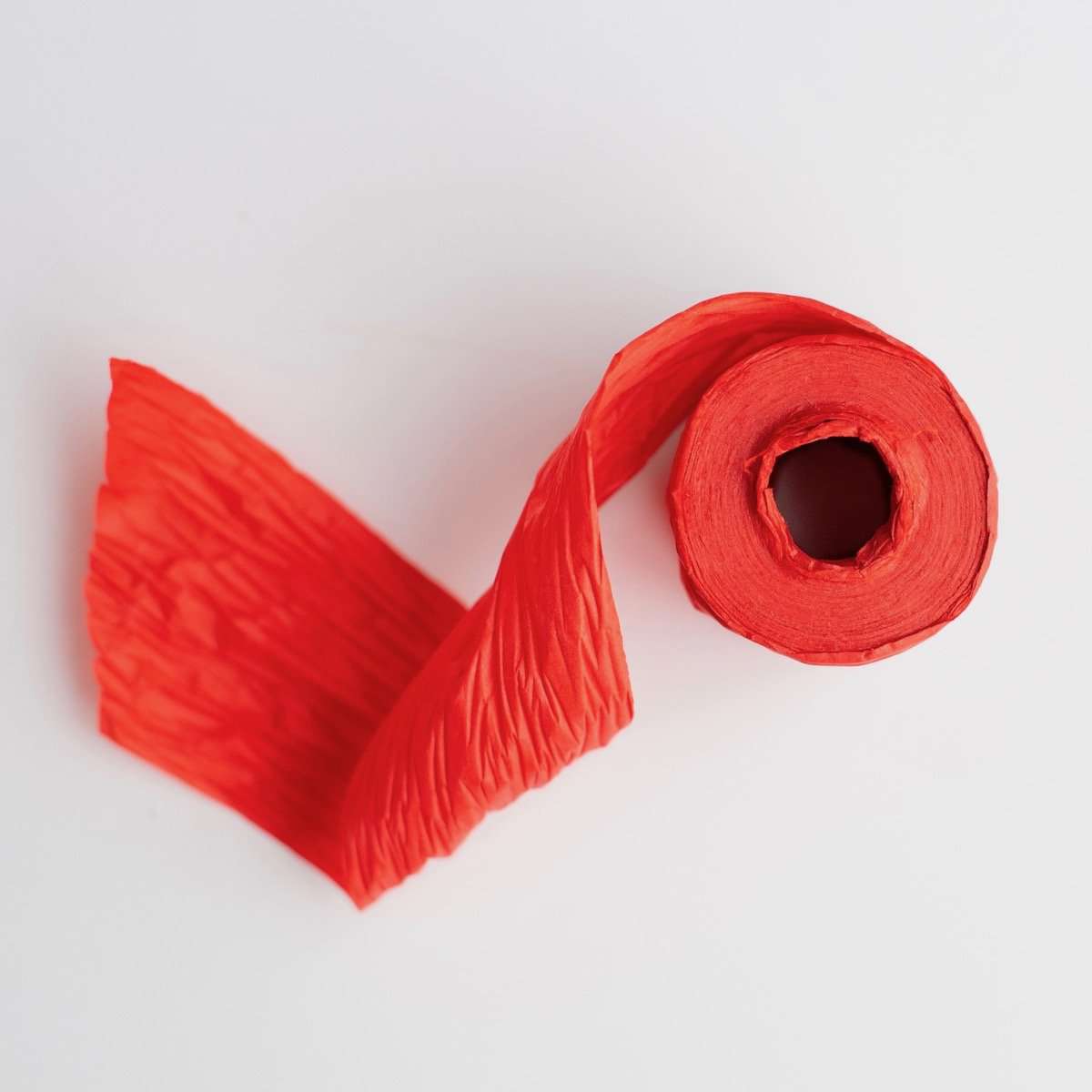 Eco-Friendly Crepe Paper Ribbon (25 Yards) Red