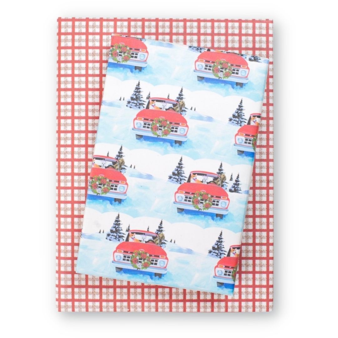 Compostable Wrapping Paper VW Christmas Dogs