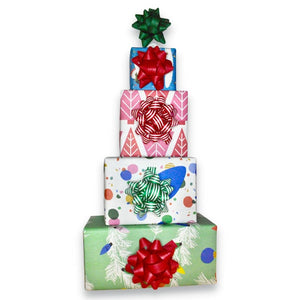 Natural Cotton Gift Bows, Pack of 5 - Christmas Mix