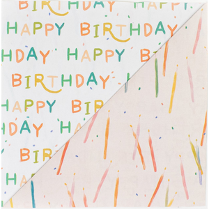Candles/Happy Birthday - Double-sided Eco Wrapping Paper for Everyday Gifting