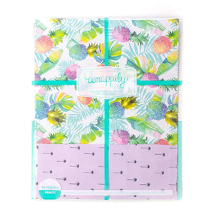 Pineapple Splash/ Mini Palm - Double-sided Eco Wrapping Paper for Everyday Gifting