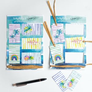 Tropical Stripe Pop-Out Gift Tags & Twine