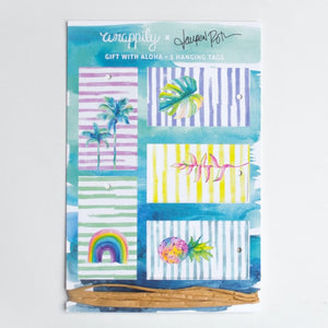 Tropical Stripe Pop-Out Gift Tags & Twine